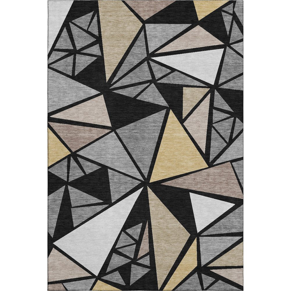 Premium Machine Washable Mayfield AMF1039 Black 2'6" x 3'10" Rug