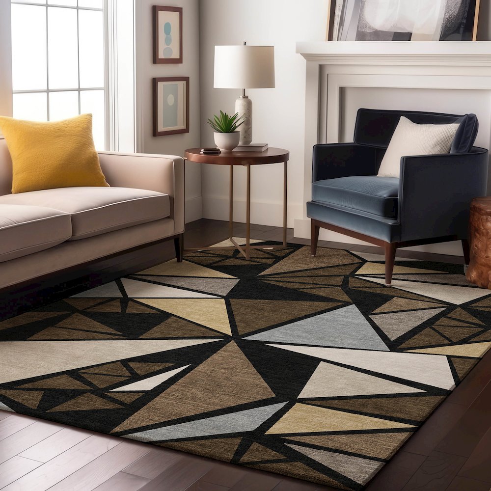 Premium Machine Washable Mayfield AMF1039 Brown 2'6" x 3'10" Rug