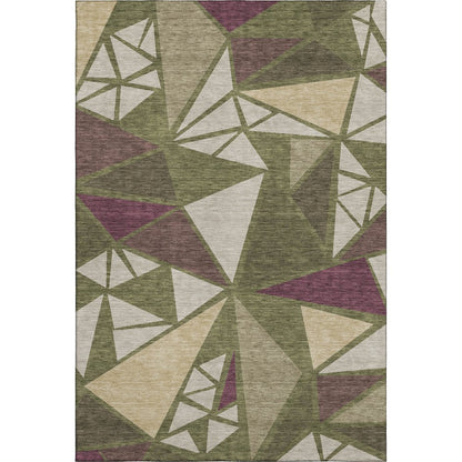 Premium Machine Washable Mayfield AMF1039 Olive 2'6" x 3'10" Rug
