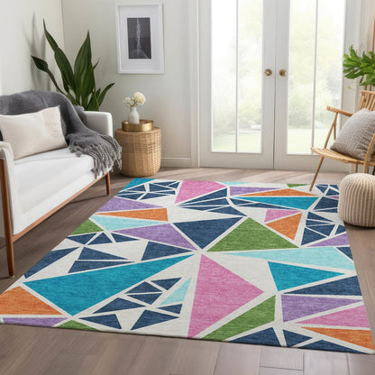 Premium Machine Washable Mayfield AMF1039 White 2'6" x 3'10" Rug