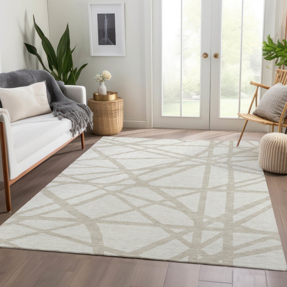 Premium Machine Washable Mayfield AMF1040 Ivory 2'6" x 3'10" Rug