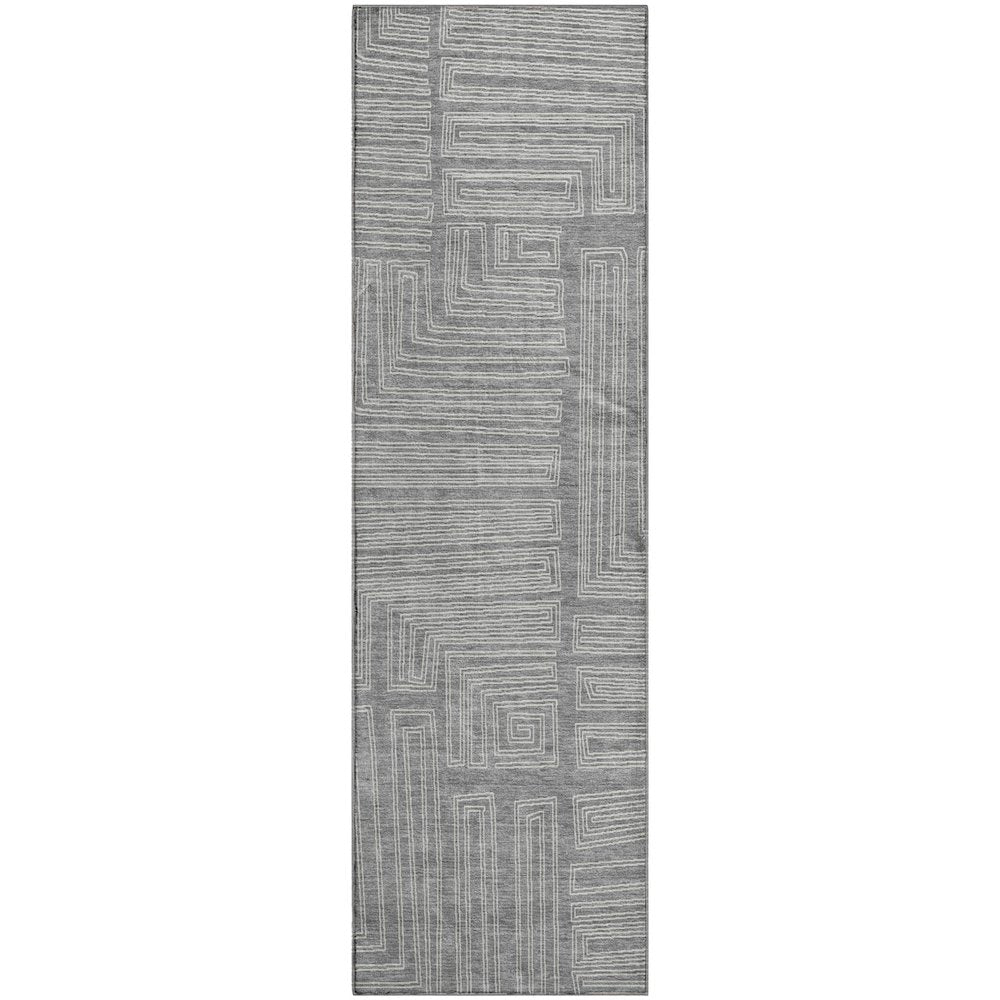 Premium Machine Washable Mayfield AMF1045 Gray 2'3" x 7'6" Runner Rug