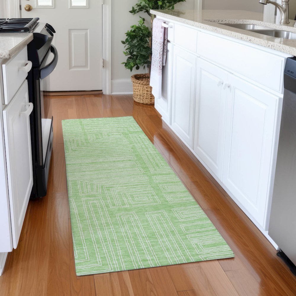 Premium Machine Washable Mayfield AMF1045 Mint 2'3" x 7'6" Runner Rug