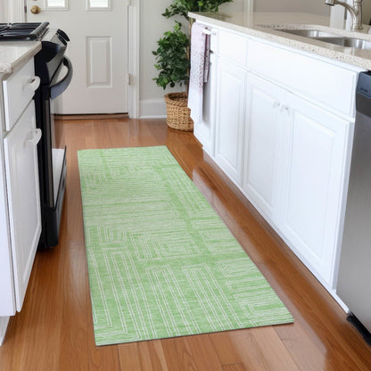 Premium Machine Washable Mayfield AMF1045 Mint 2'3" x 7'6" Runner Rug