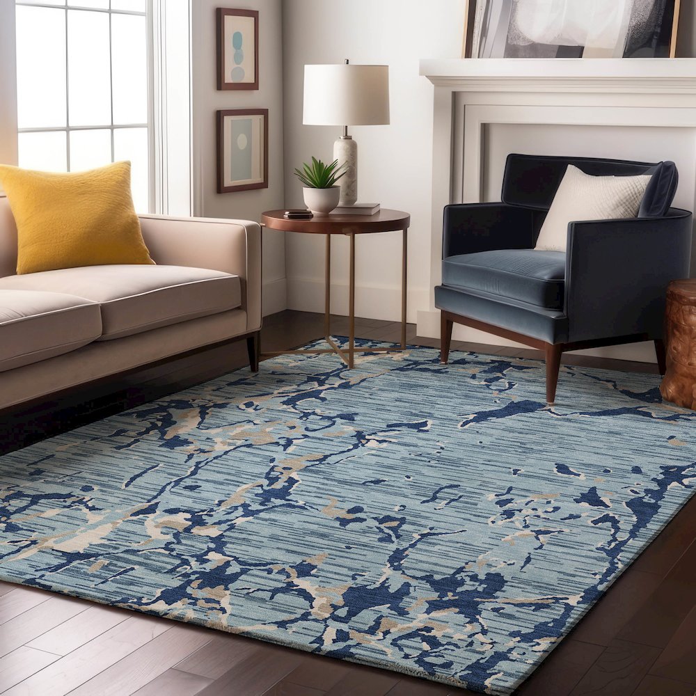 Premium Machine Washable Mayfield AMF1046 Denim 2'6" x 3'10" Rug