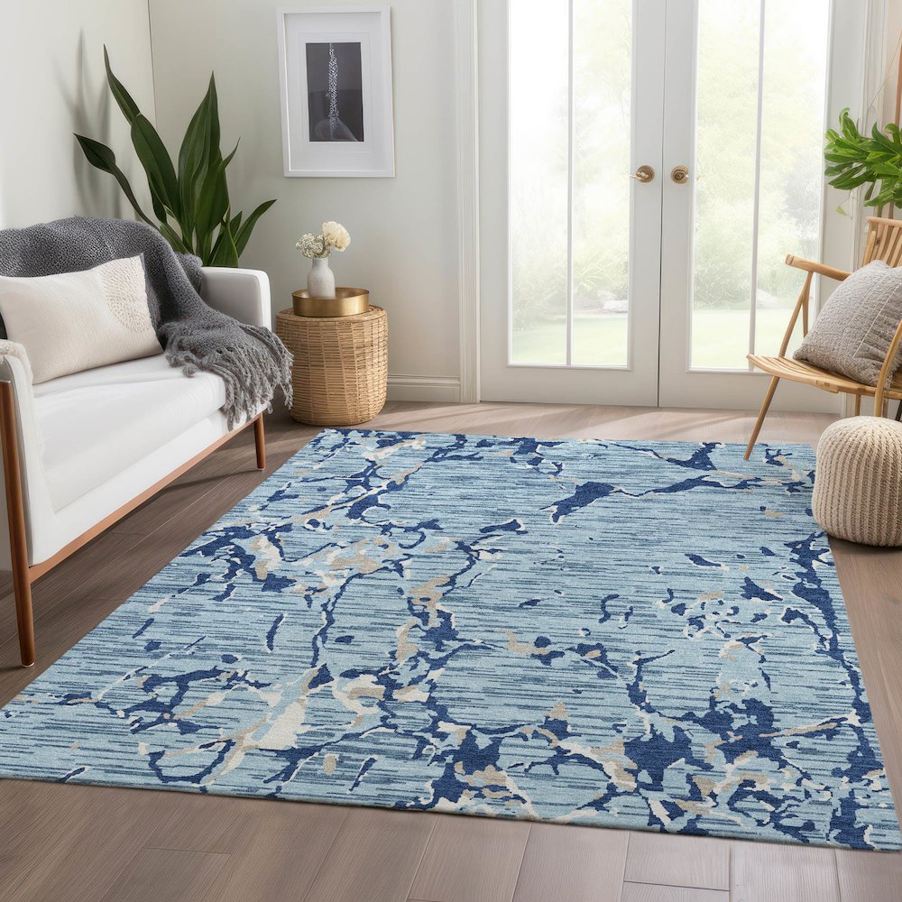 Premium Machine Washable Mayfield AMF1046 Denim 2'6" x 3'10" Rug