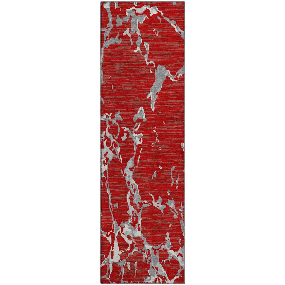 Premium Machine Washable Mayfield AMF1046 Red 2'3" x 7'6" Runner Rug