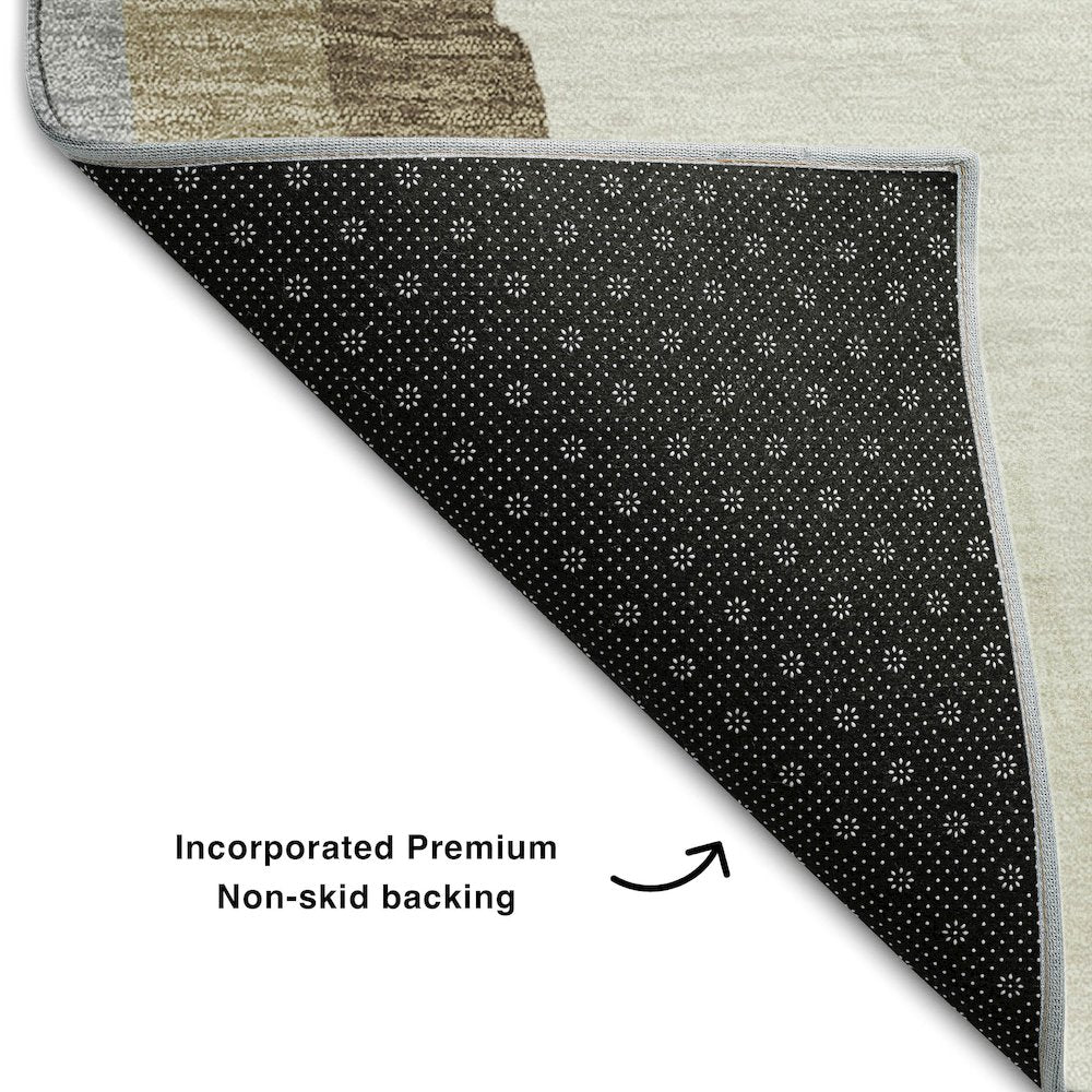 Premium Machine Washable Mayfield AMF1047 Beige 1'8" x 2'6" Rug