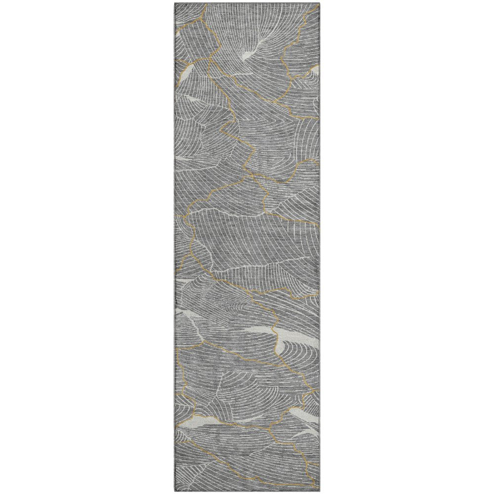 Premium Machine Washable Mayfield AMF1048 Gray 2'3" x 7'6" Runner Rug