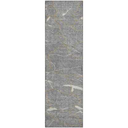 Premium Machine Washable Mayfield AMF1048 Gray 2'3" x 7'6" Runner Rug