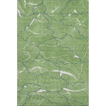 Premium Machine Washable Mayfield AMF1048 Green 2'6" x 3'10" Rug