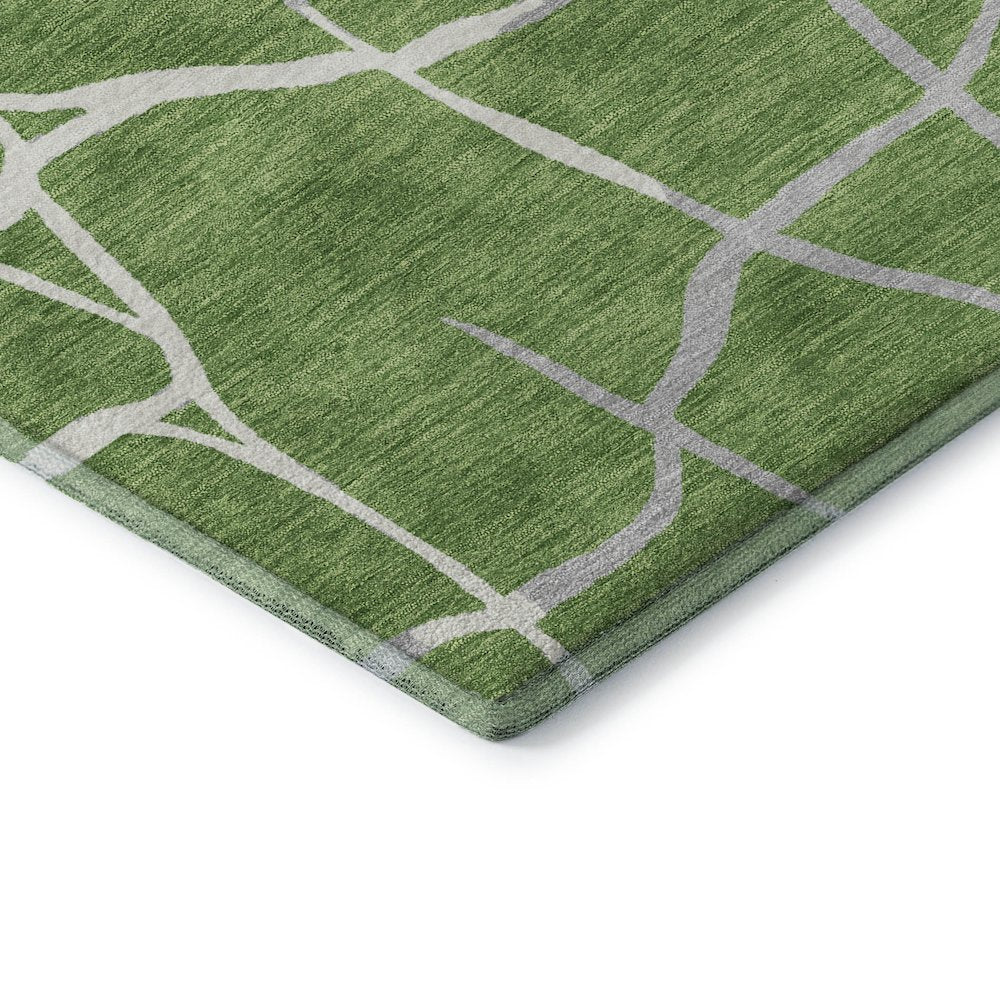 Premium Machine Washable Mayfield AMF1049 Green 1'8" x 2'6" Rug