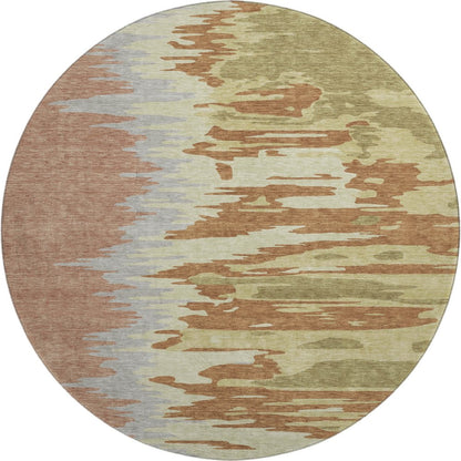 Premium Machine Washable Mayfield AMF1050 Rust 8' x 8' Round Rug