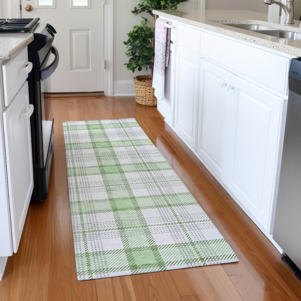 Premium Machine Washable Mayfield AMF1052 Mint 2'3" x 7'6" Runner Rug