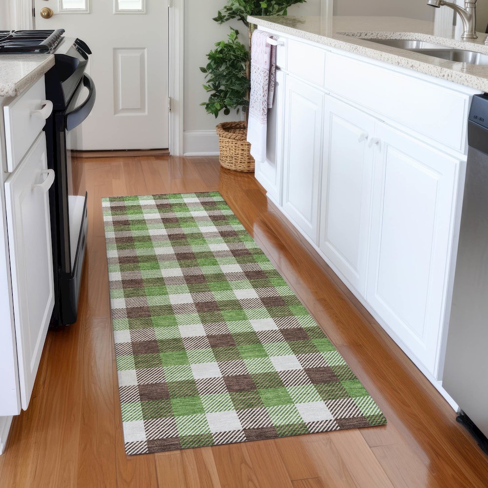 Premium Machine Washable Mayfield AMF1053 Brown 2'3" x 7'6" Runner Rug
