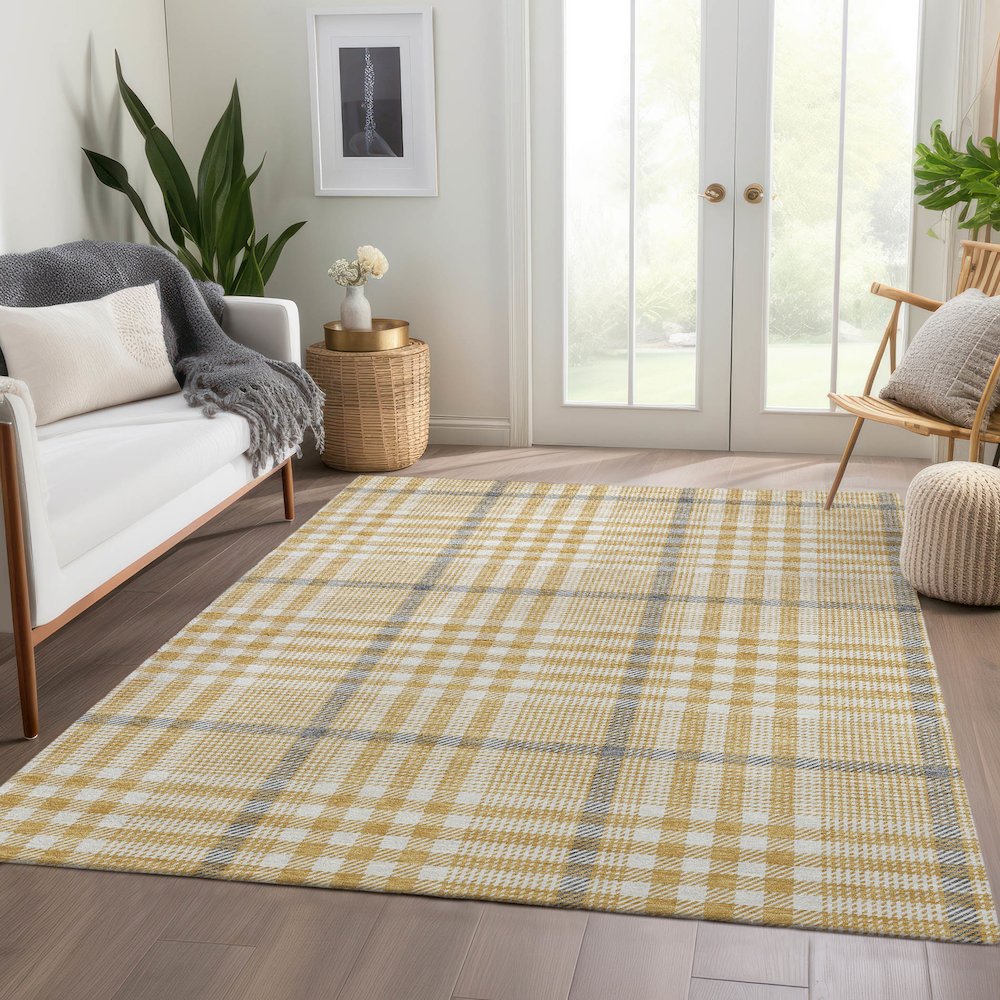 Premium Machine Washable Mayfield AMF1054 Gold 2'6" x 3'10" Rug