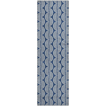 Premium Machine Washable Mayfield AMF1055 Navy 2'3" x 7'6" Runner Rug