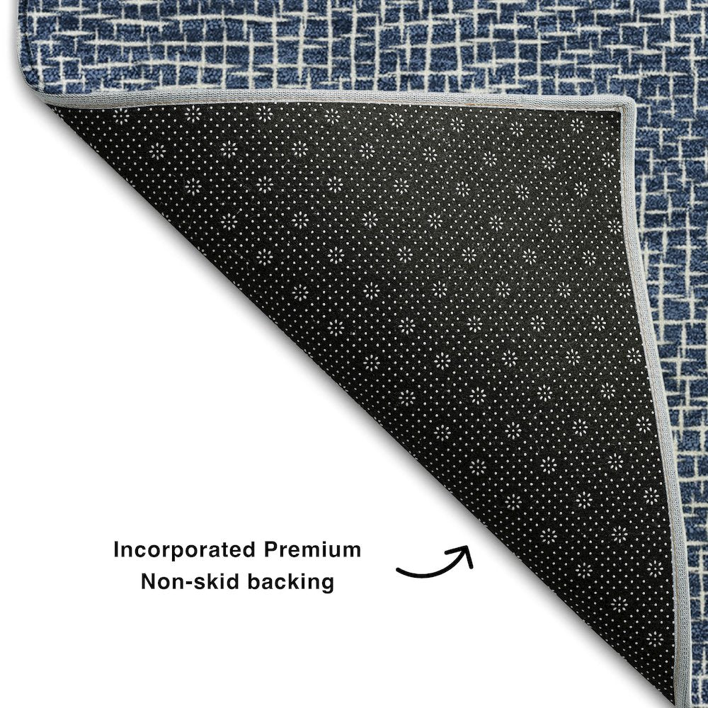 Premium Machine Washable Mayfield AMF1057 Navy 1'8" x 2'6" Rug