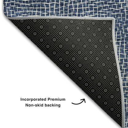 Premium Machine Washable Mayfield AMF1057 Navy 1'8" x 2'6" Rug