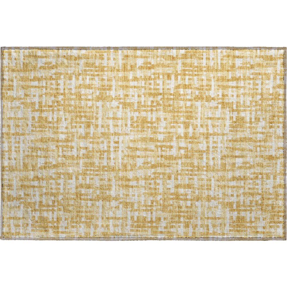 Premium Machine Washable Mayfield AMF1059 Gold 1'8" x 2'6" Rug