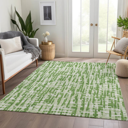 Premium Machine Washable Mayfield AMF1059 Green 2'6" x 3'10" Rug