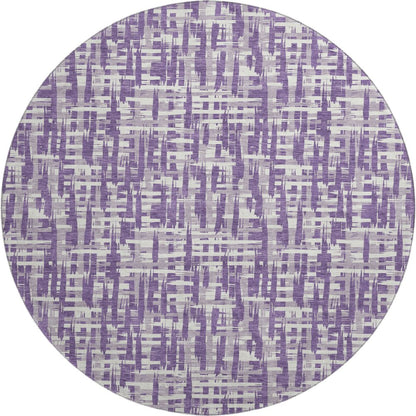 Premium Machine Washable Mayfield AMF1059 Purple 8' x 8' Round Rug