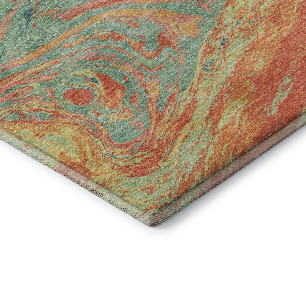 Premium Machine Washable Mayfield AMF1061 Orange 1'8" x 2'6" Rug