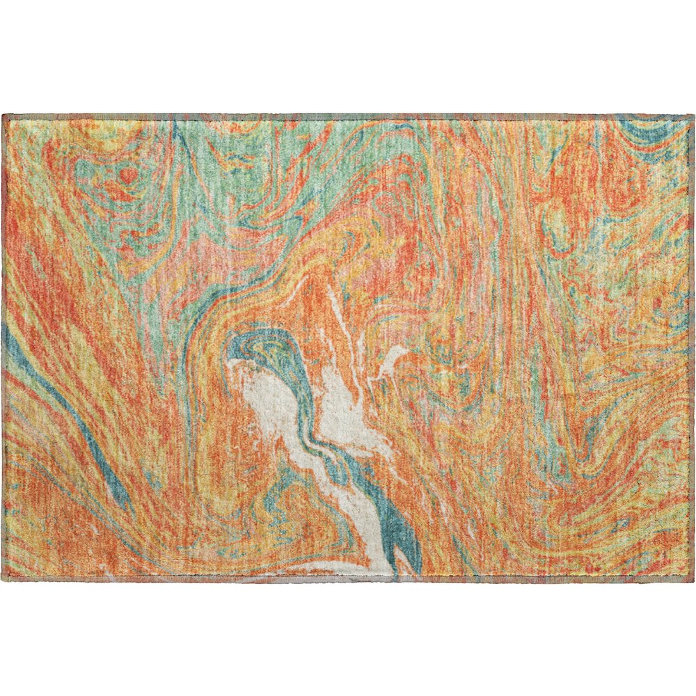 Premium Machine Washable Mayfield AMF1061 Orange 1'8" x 2'6" Rug