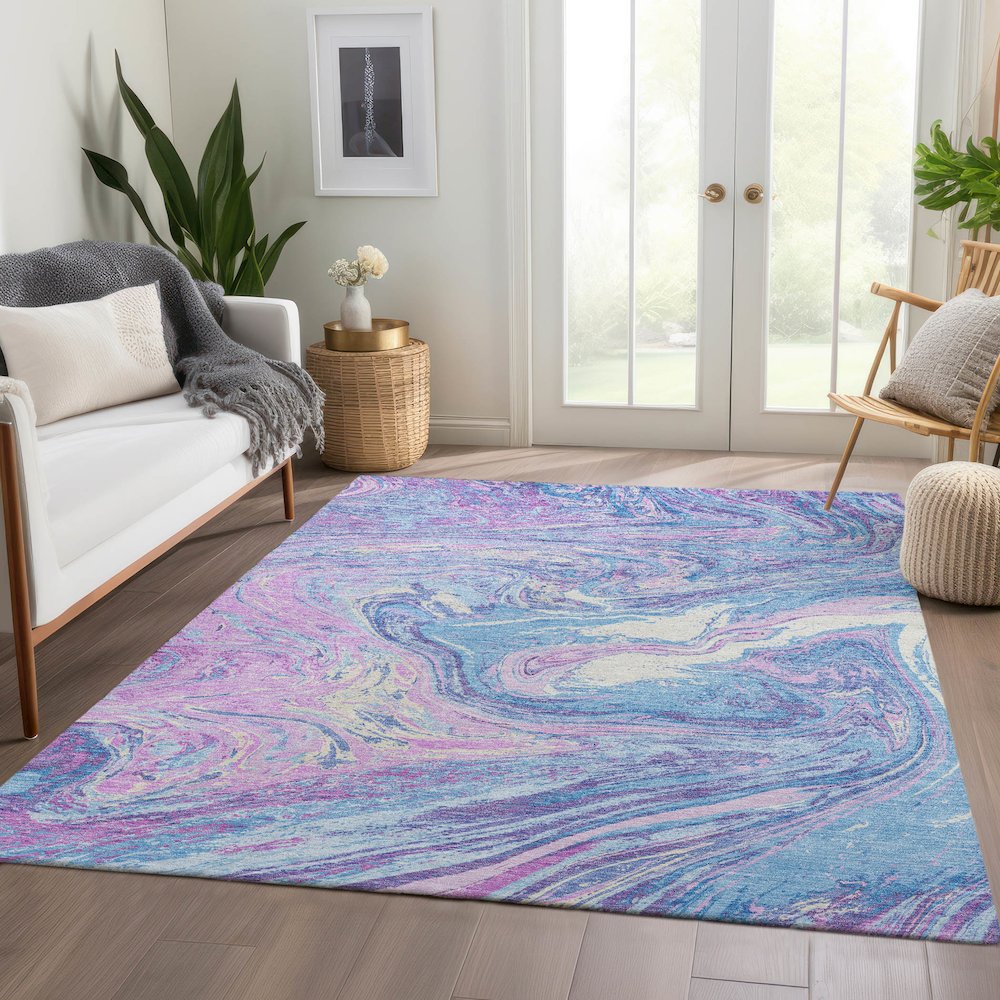 Premium Machine Washable Mayfield AMF1061 Sky 2'6" x 3'10" Rug