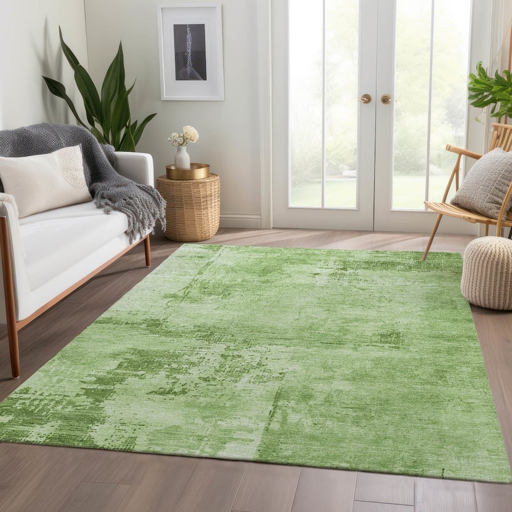 Premium Machine Washable Mayfield AMF1062 Green 2'6" x 3'10" Rug