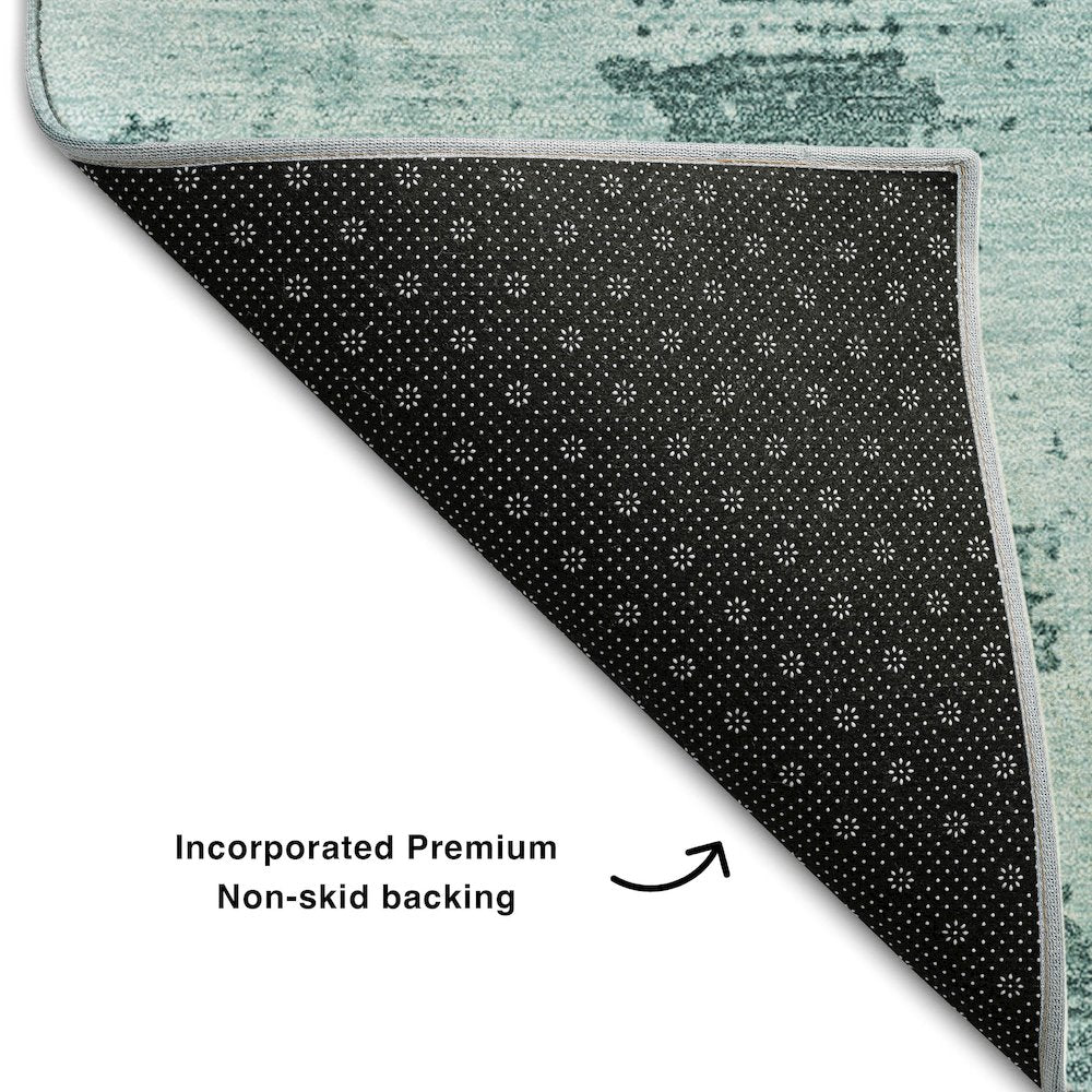 Premium Machine Washable Mayfield AMF1062 Seafoam 1'8" x 2'6" Rug