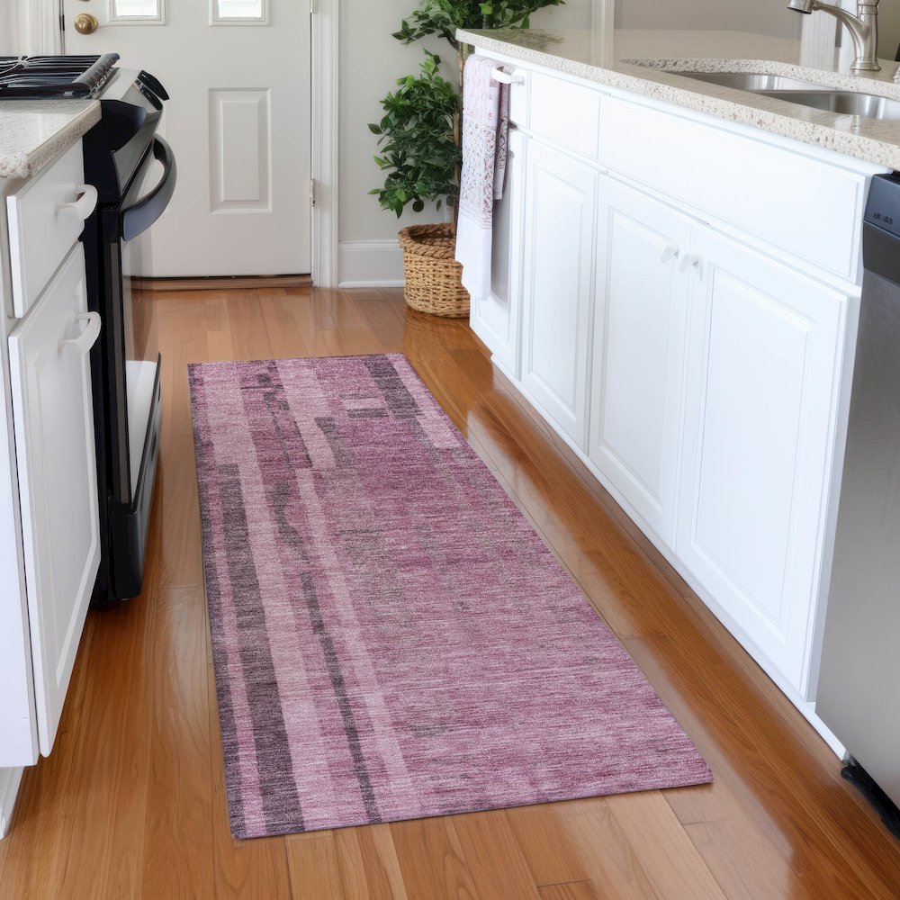 Premium Machine Washable Mayfield AMF1063 Blush 2'3" x 7'6" Runner Rug