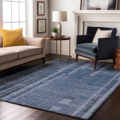 Premium Machine Washable Mayfield AMF1063 Navy 2'6" x 3'10" Rug