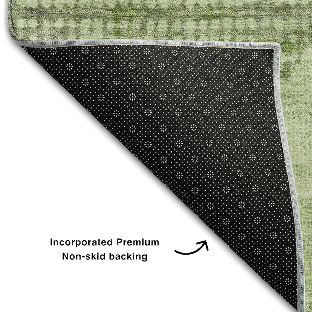 Premium Machine Washable Mayfield AMF1065 Green 1'8" x 2'6" Rug