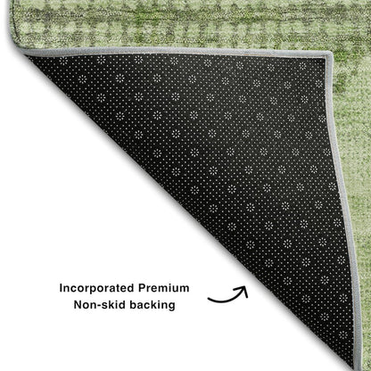 Premium Machine Washable Mayfield AMF1065 Green 1'8" x 2'6" Rug