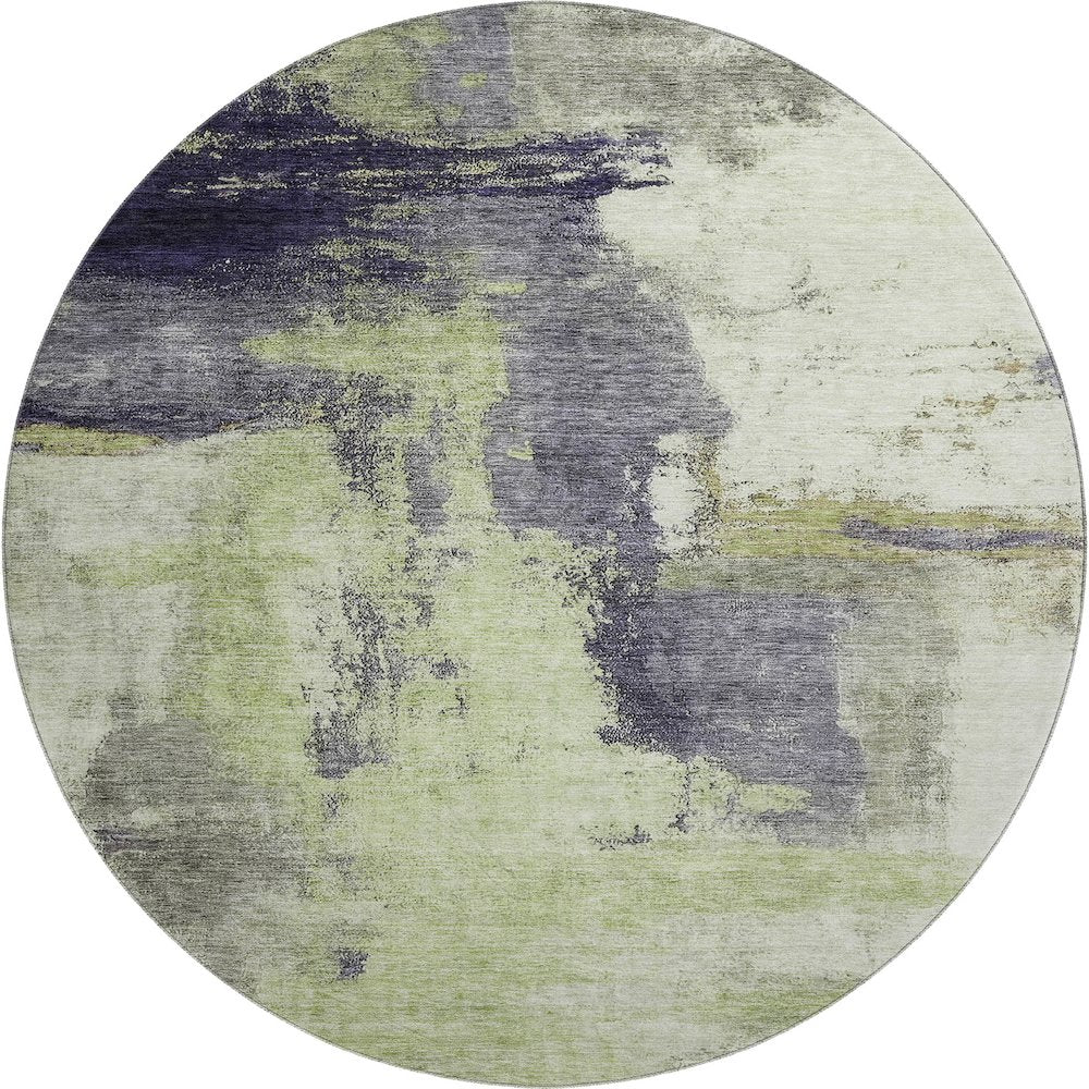 Premium Machine Washable Mayfield AMF1068 Fern 8' x 8' Round Rug