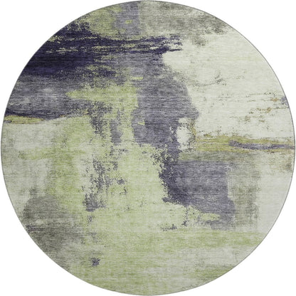 Premium Machine Washable Mayfield AMF1068 Fern 8' x 8' Round Rug