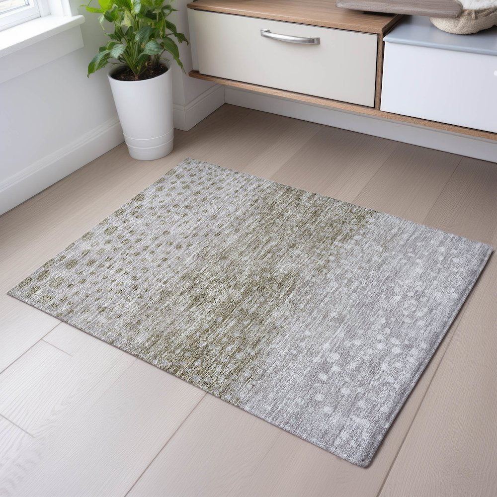 Premium Machine Washable Mayfield AMF1074 Taupe 1'8" x 2'6" Rug