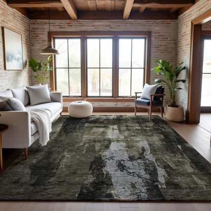 Premium Machine Washable Mayfield AMF1077 Charcoal 2'6" x 3'10" Rug