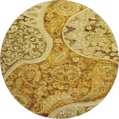 Premium Machine Washable Mayfield AMF1078 Terracotta 8' x 8' Round Rug