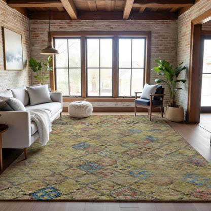Premium Machine Washable Mayfield AMF1081 Gold 2'6" x 3'10" Rug