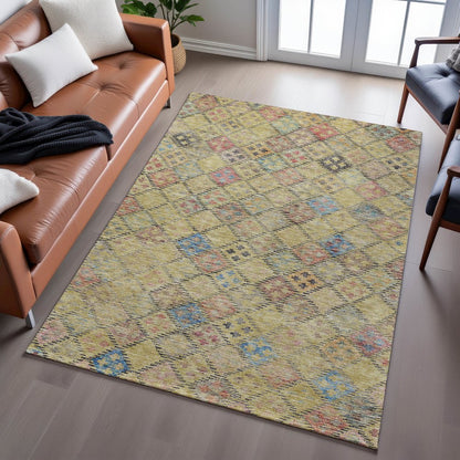 Premium Machine Washable Mayfield AMF1081 Gold 2'6" x 3'10" Rug