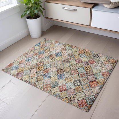Premium Machine Washable Mayfield AMF1081 Paprika 1'8" x 2'6" Rug