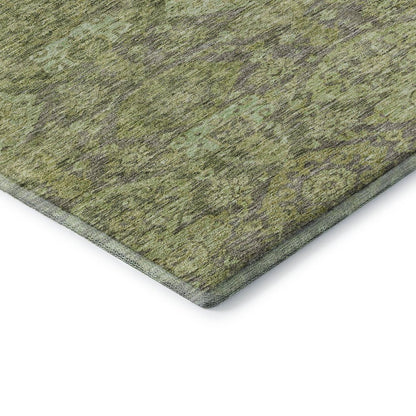 Premium Machine Washable Mayfield AMF1084 Green 1'8" x 2'6" Rug