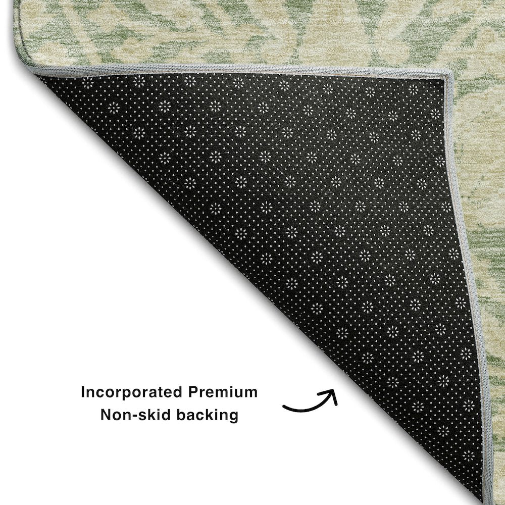 Premium Machine Washable Mayfield AMF1086 Aloe 1'8" x 2'6" Rug