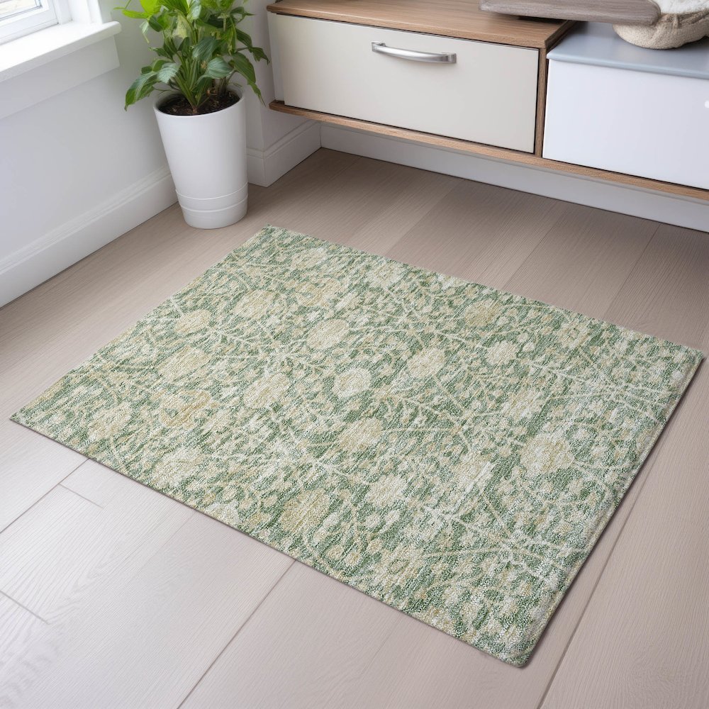 Premium Machine Washable Mayfield AMF1086 Aloe 1'8" x 2'6" Rug
