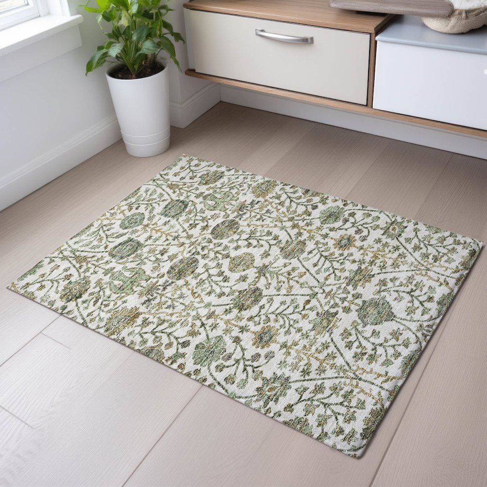 Premium Machine Washable Mayfield AMF1087 Ivory 1'8" x 2'6" Rug