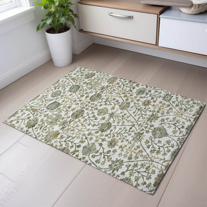 Premium Machine Washable Mayfield AMF1087 Ivory 1'8" x 2'6" Rug