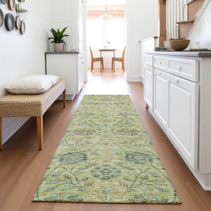 Premium Machine Washable Mayfield AMF1087 Mint 2'3" x 7'6" Runner Rug