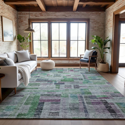 Premium Machine Washable Mayfield AMF1090 Aloe 2'6" x 3'10" Rug